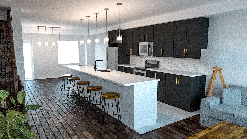 The 3D model of the kitchen