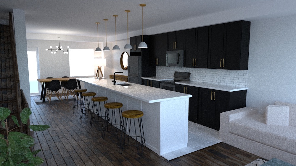 The 3D model of the kitchen
