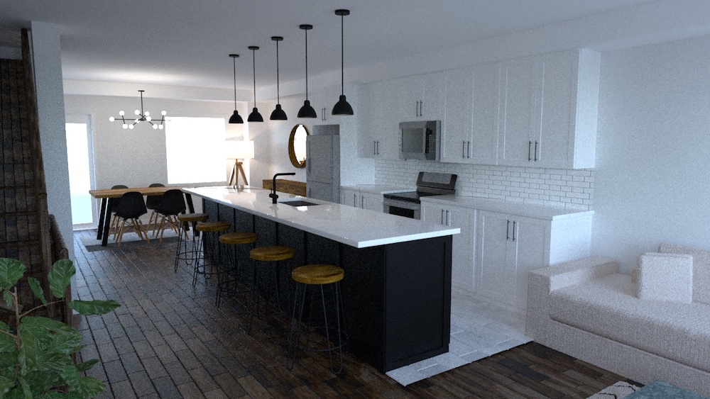 The 3D model of the kitchen